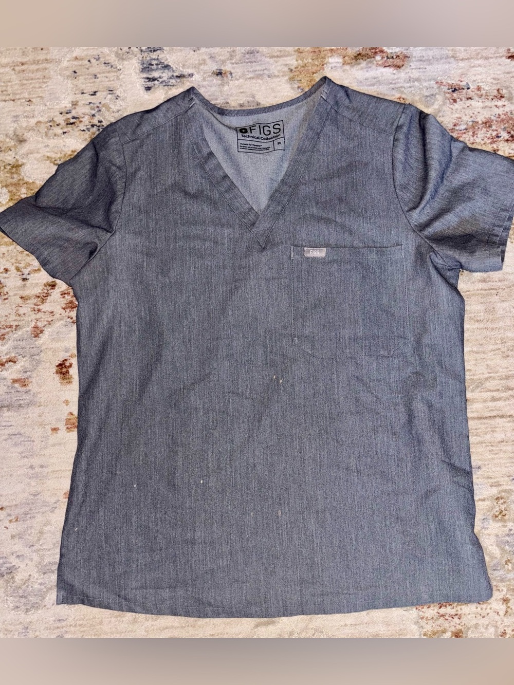 Figs Graphite Scrub Top
